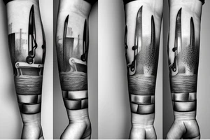 Musical arm sleeve tattoo idea