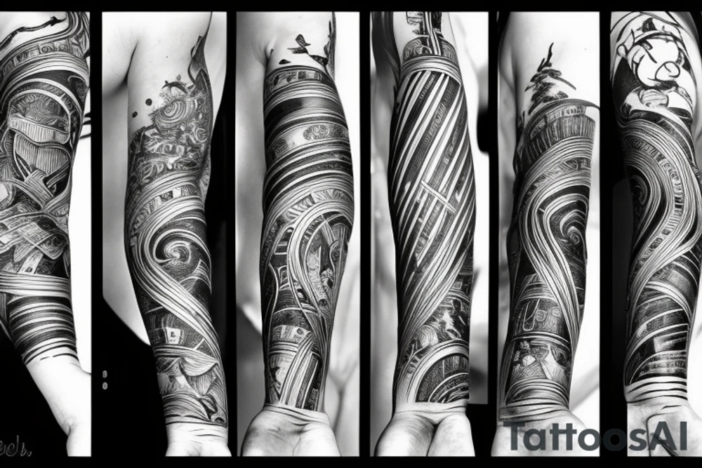 Musical arm sleeve tattoo idea