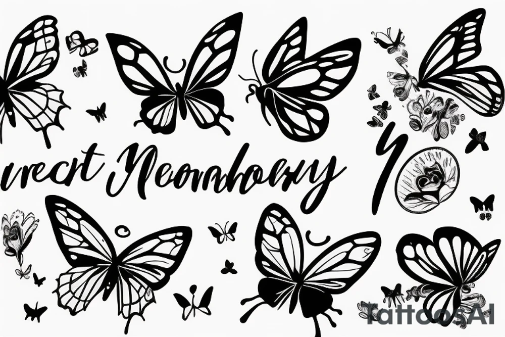 Butterfly with phrase How lucky I am to have something that makes saying goodbye so hard tattoo idea