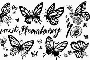 Butterfly with phrase How lucky I am to have something that makes saying goodbye so hard tattoo idea
