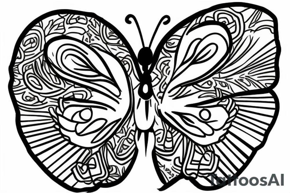 Butterfly with phrase How lucky I am to have something that makes saying goodbye so hard tattoo idea