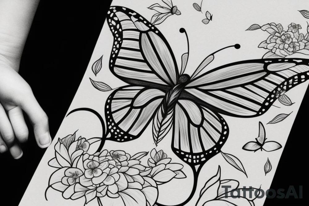 Butterfly with phrase How lucky I am to have something that makes saying goodbye so hard tattoo idea