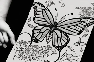 Butterfly with phrase How lucky I am to have something that makes saying goodbye so hard tattoo idea
