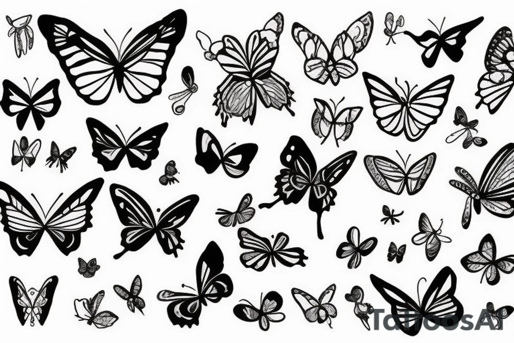Butterfly with phrase How lucky I am to have something that makes saying goodbye so hard tattoo idea