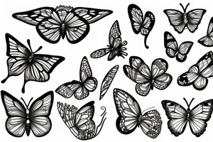 butterfly fine line tattoo idea