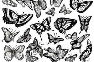 butterfly fine line tattoo idea