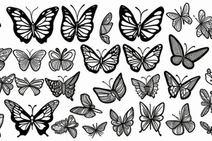 butterfly fine line tattoo idea
