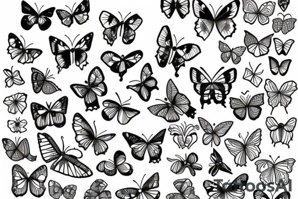 butterfly fine line tattoo idea