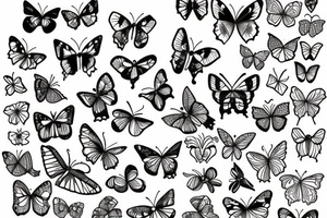 butterfly fine line tattoo idea