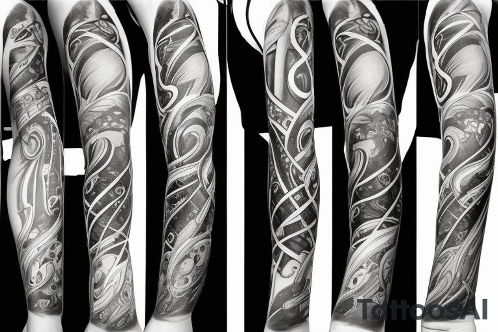 Musical arm sleeve tattoo idea