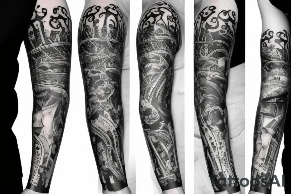Musical arm sleeve tattoo idea