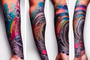 Musical arm sleeve tattoo idea
