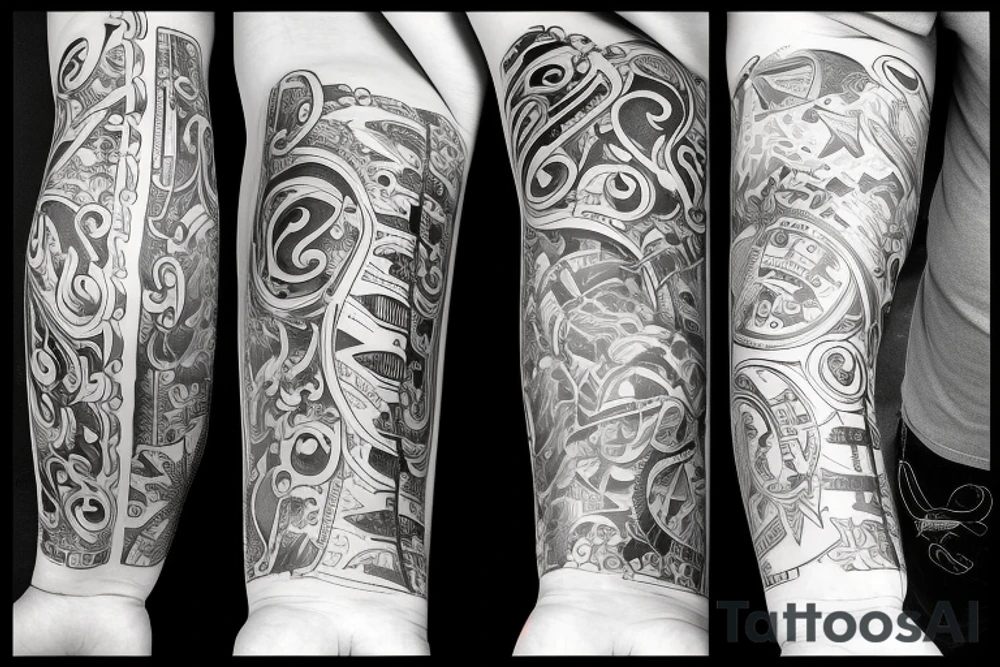 Musical arm sleeve tattoo idea