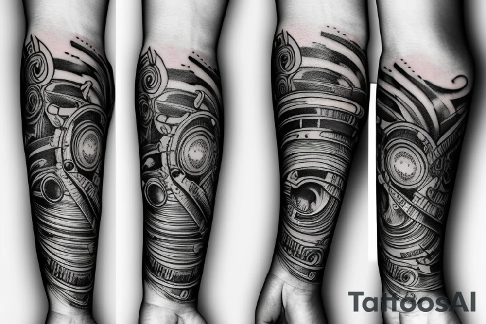 Musical arm sleeve tattoo idea