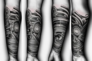Musical arm sleeve tattoo idea