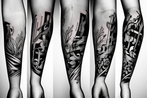 Musical arm sleeve tattoo idea