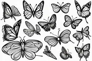 simple butterfly fine line tattoo idea
