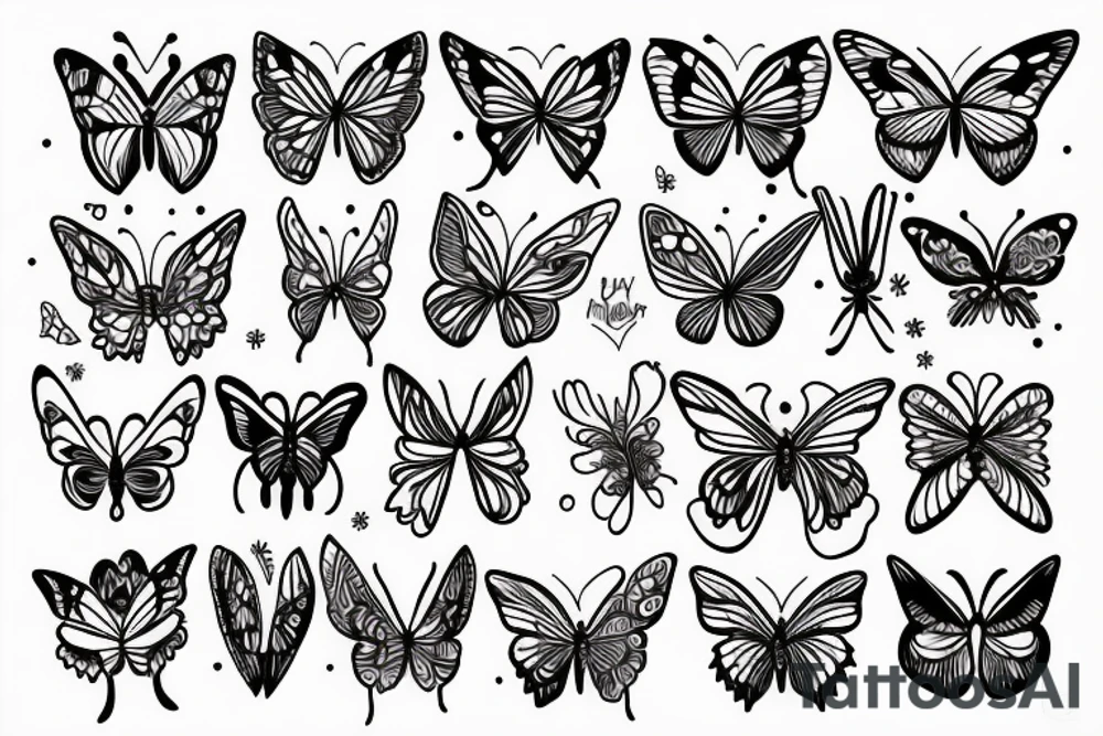 simple butterfly fine line tattoo idea