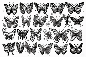 simple butterfly fine line tattoo idea