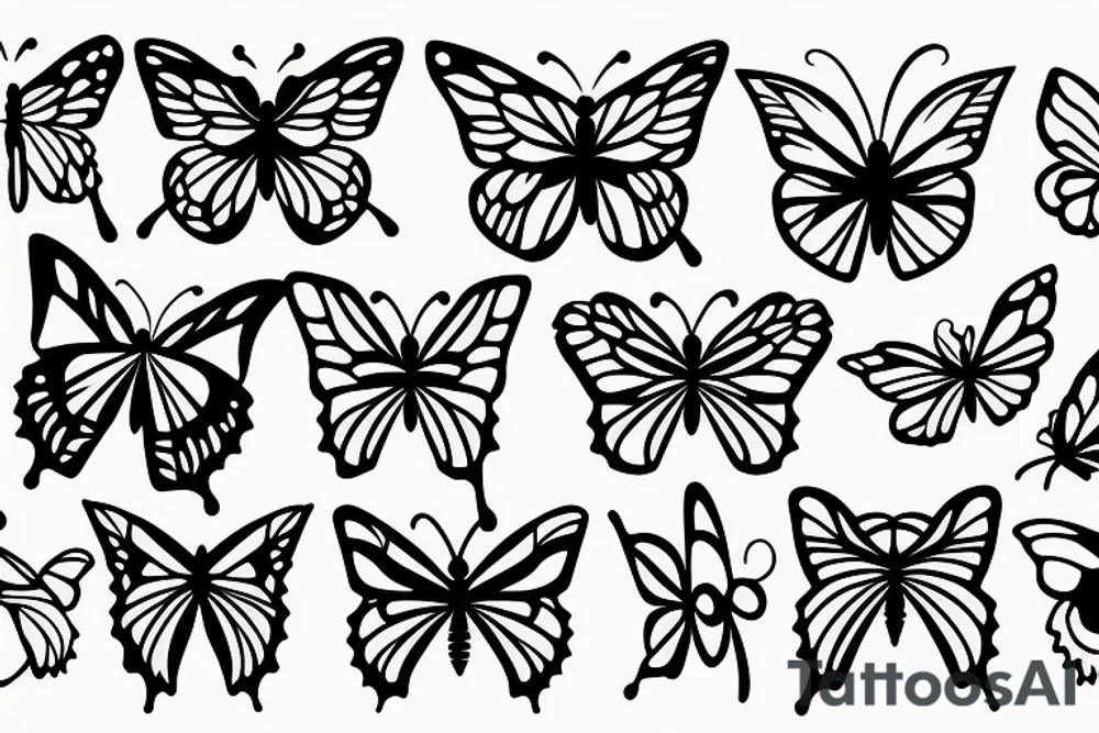 simple butterfly fine line tattoo idea