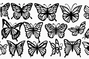 simple butterfly fine line tattoo idea