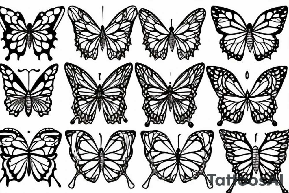 simple butterfly fine line tattoo idea