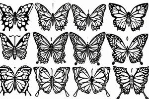 simple butterfly fine line tattoo idea