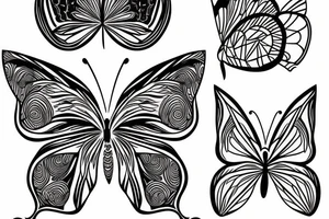 simple butterfly fine line tattoo idea