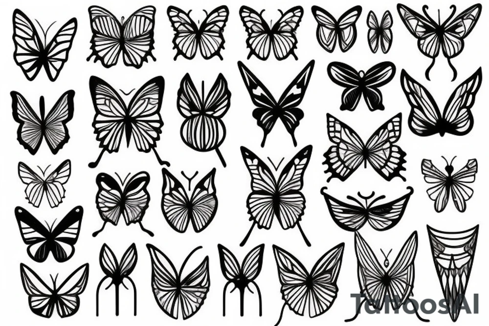 simple butterfly fine line tattoo idea