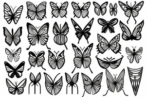 simple butterfly fine line tattoo idea