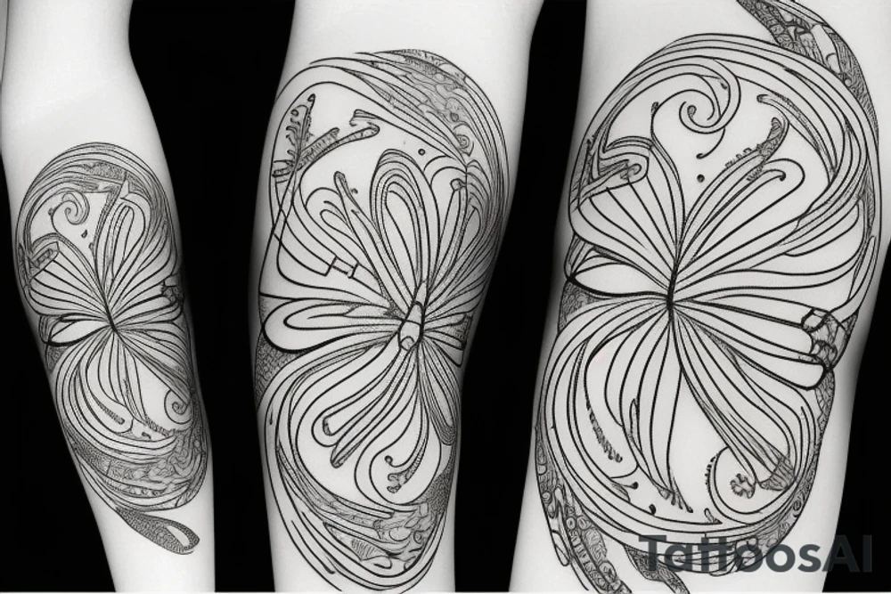 simple butterfly fine line tattoo idea