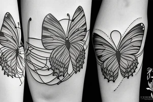 simple butterfly fine line tattoo idea