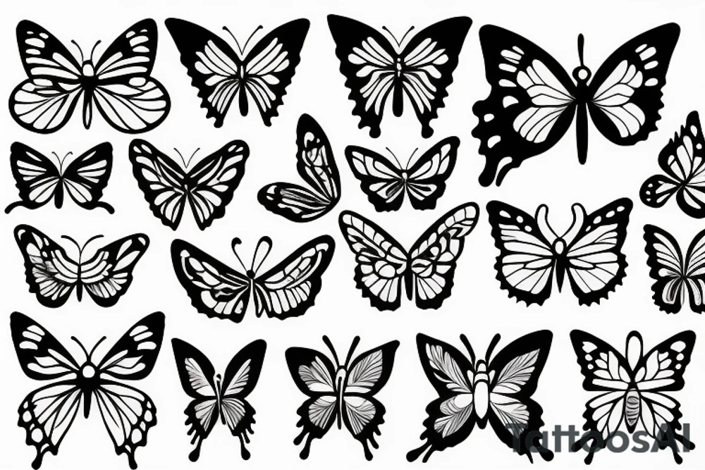 simple butterfly fine line tattoo idea