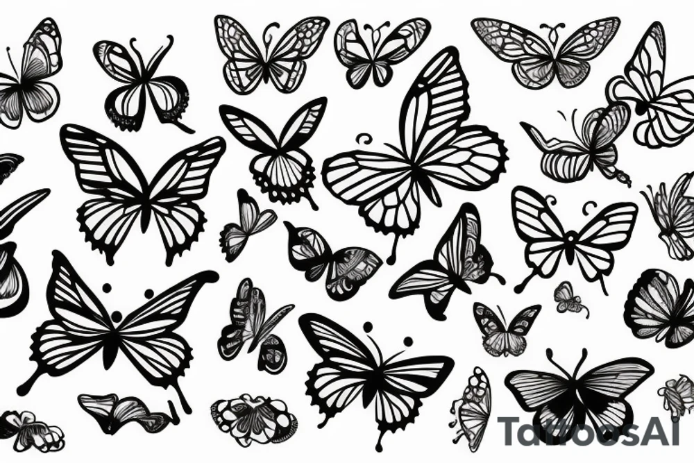 simple butterfly fine line tattoo idea