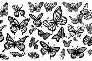 simple butterfly fine line tattoo idea