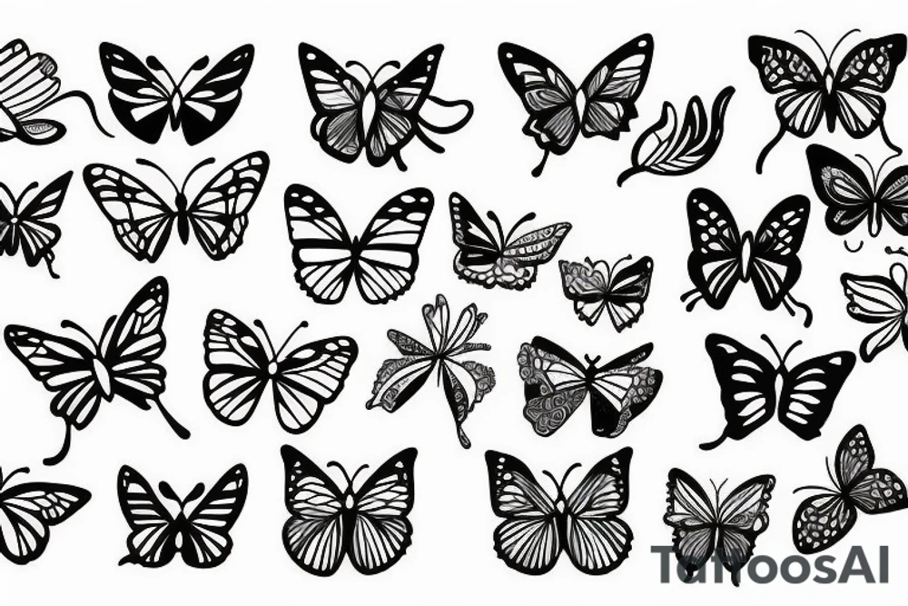 simple butterfly fine line tattoo idea