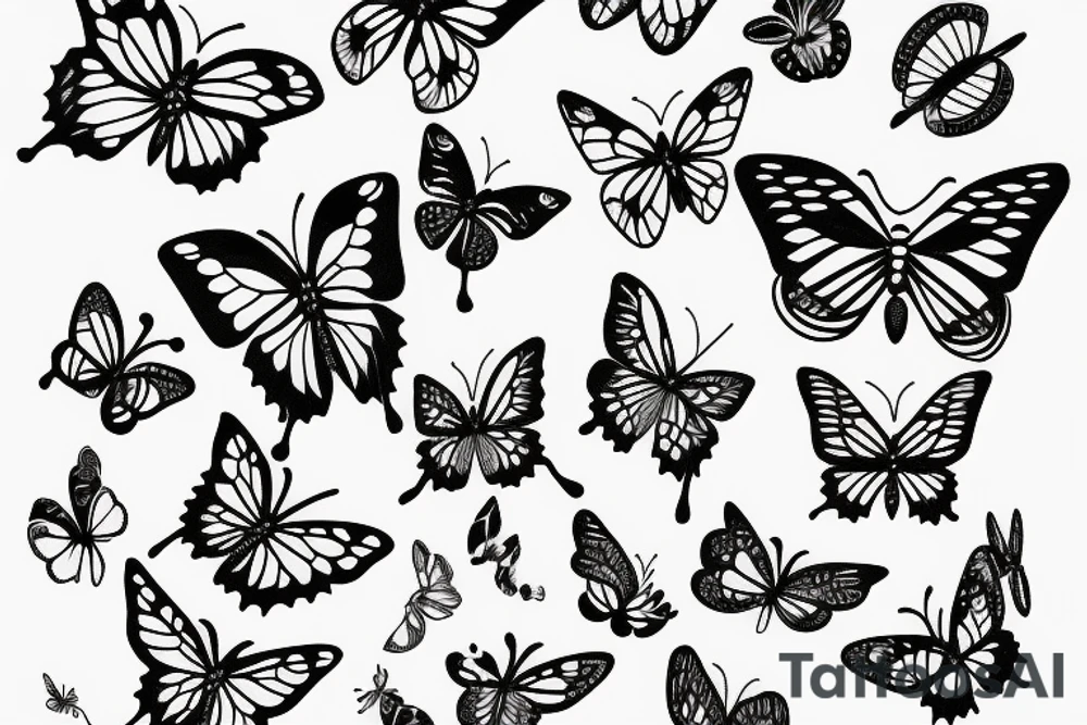 simple butterfly fine line tattoo idea