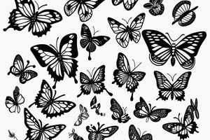 simple butterfly fine line tattoo idea