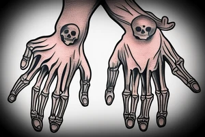 skeleton hand rock on sign tattoo idea