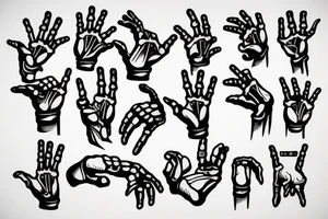 skeleton hand rock on sign tattoo idea