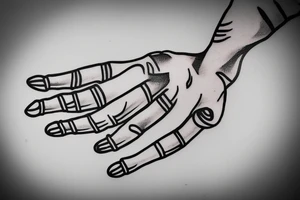 skeleton hand doing the rock on sign tattoo idea