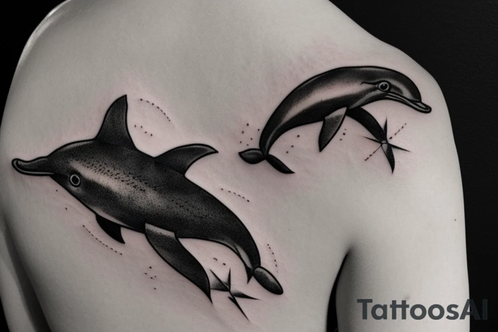 simple dolphin tattoo idea