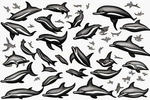 simple dolphin tattoo idea