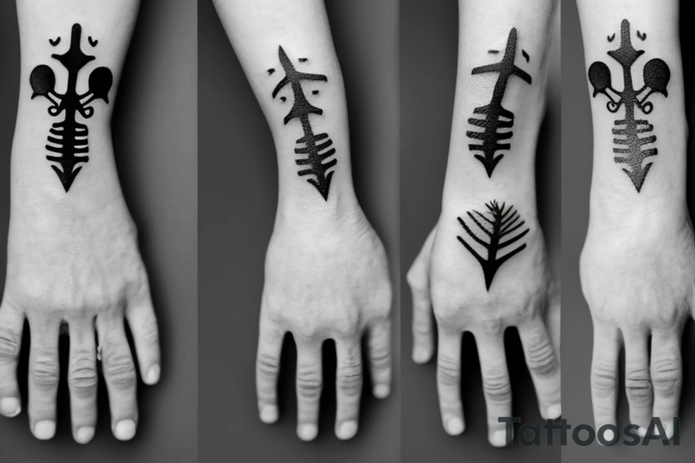 skeleton rock hand tattoo idea