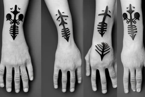 skeleton rock hand tattoo idea