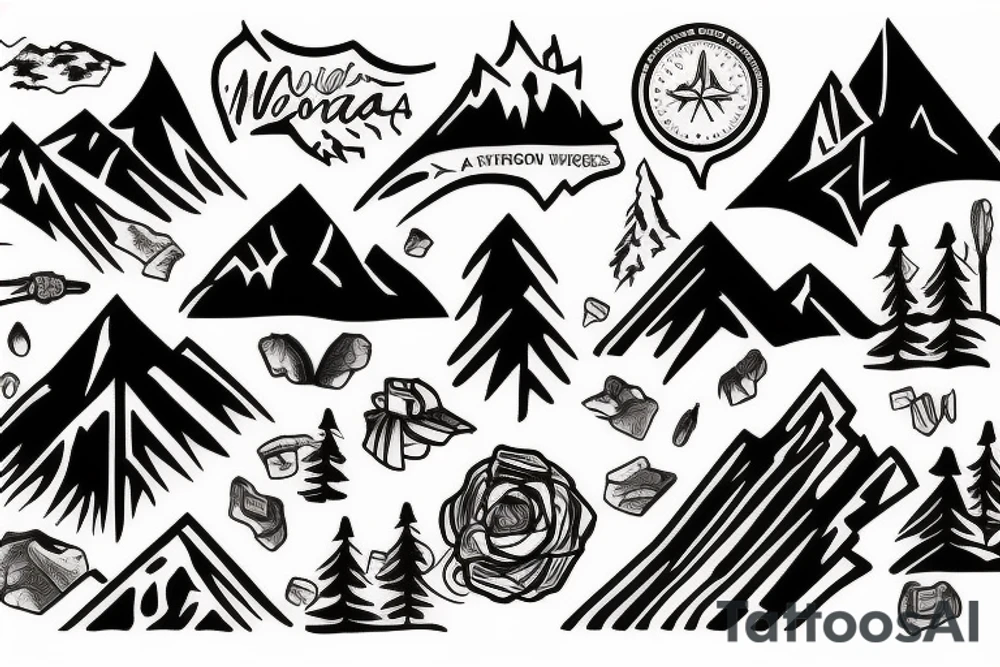 Montana mountain scene tattoo idea
