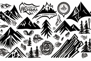 Montana mountain scene tattoo idea