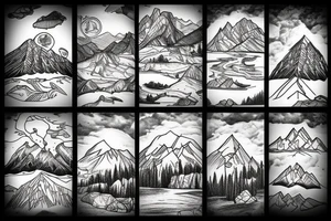 Montana mountain scene tattoo idea