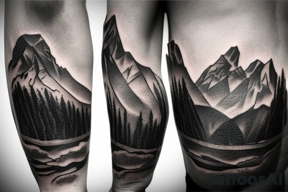 Montana mountain scene tattoo idea