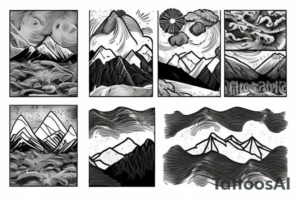 Montana mountain scene tattoo idea